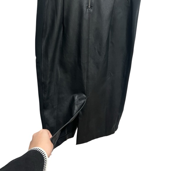 SPANX Leather-Like Combo Sheath Dress In Luxe Black - Picture 8 of 11